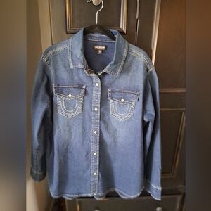 True Religion Classic Blue Denim Shirt
